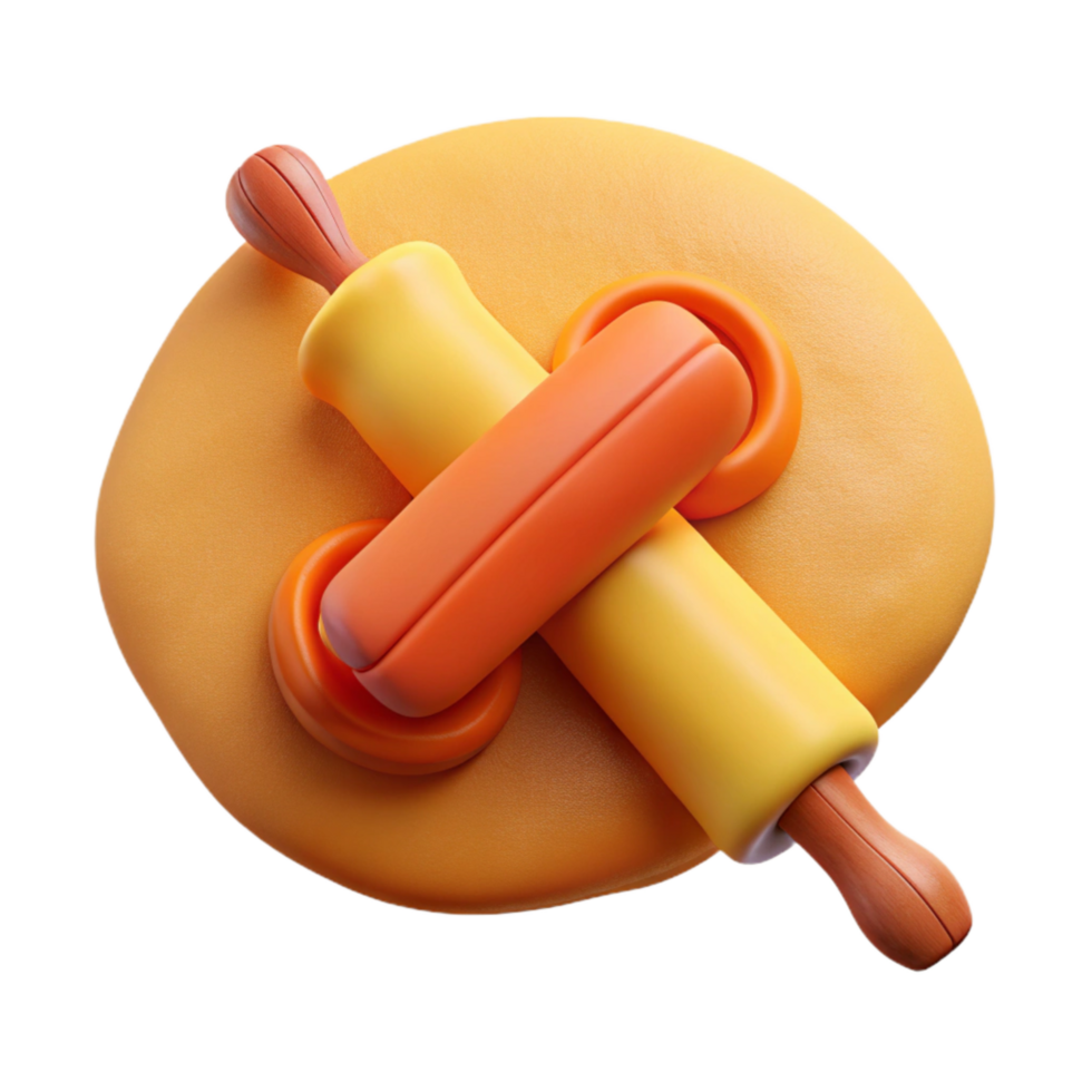 magnificent modern Rolling Pin and Dough Top Angle Cutout exclusive png
