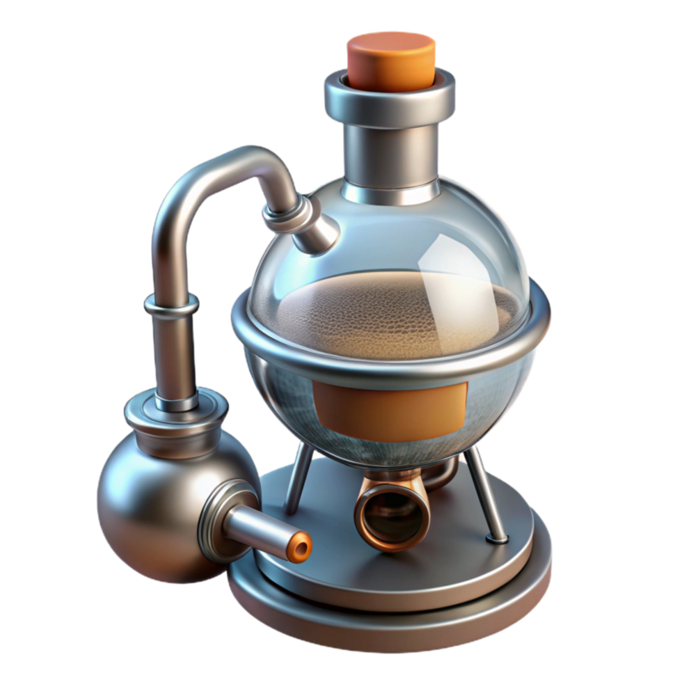 serene rustic Rotary Evaporator Angled View Cutout Transparent Background professional png