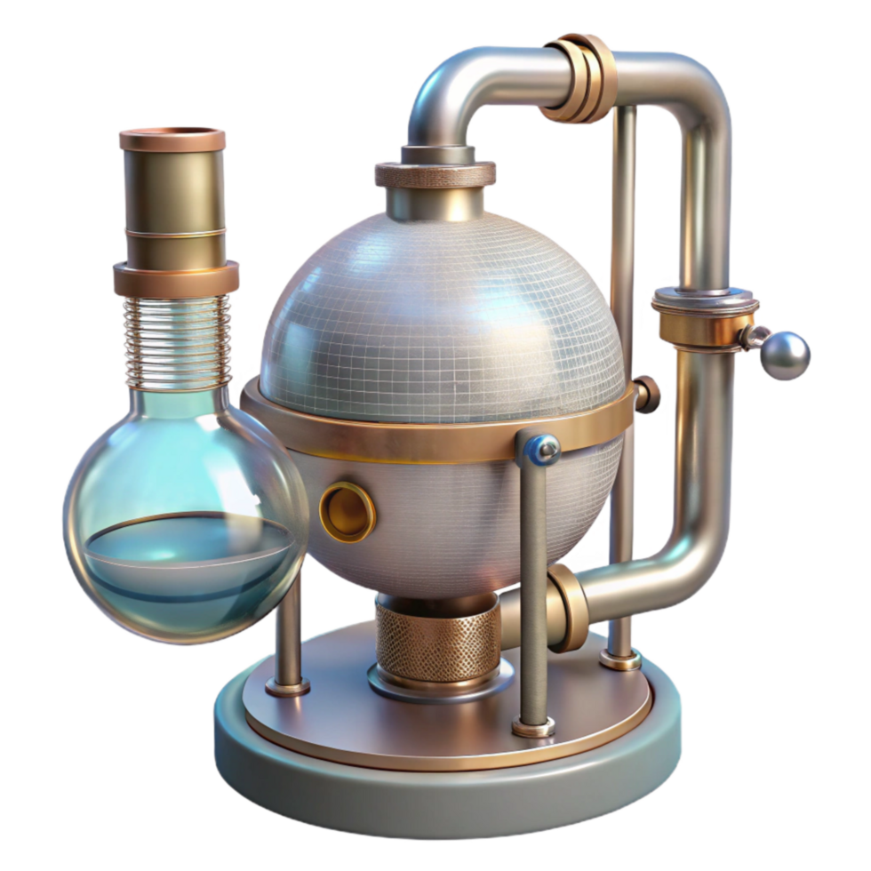 vibrant contemporary Rotary Evaporator Condenser Detail Transparent Background authentic png