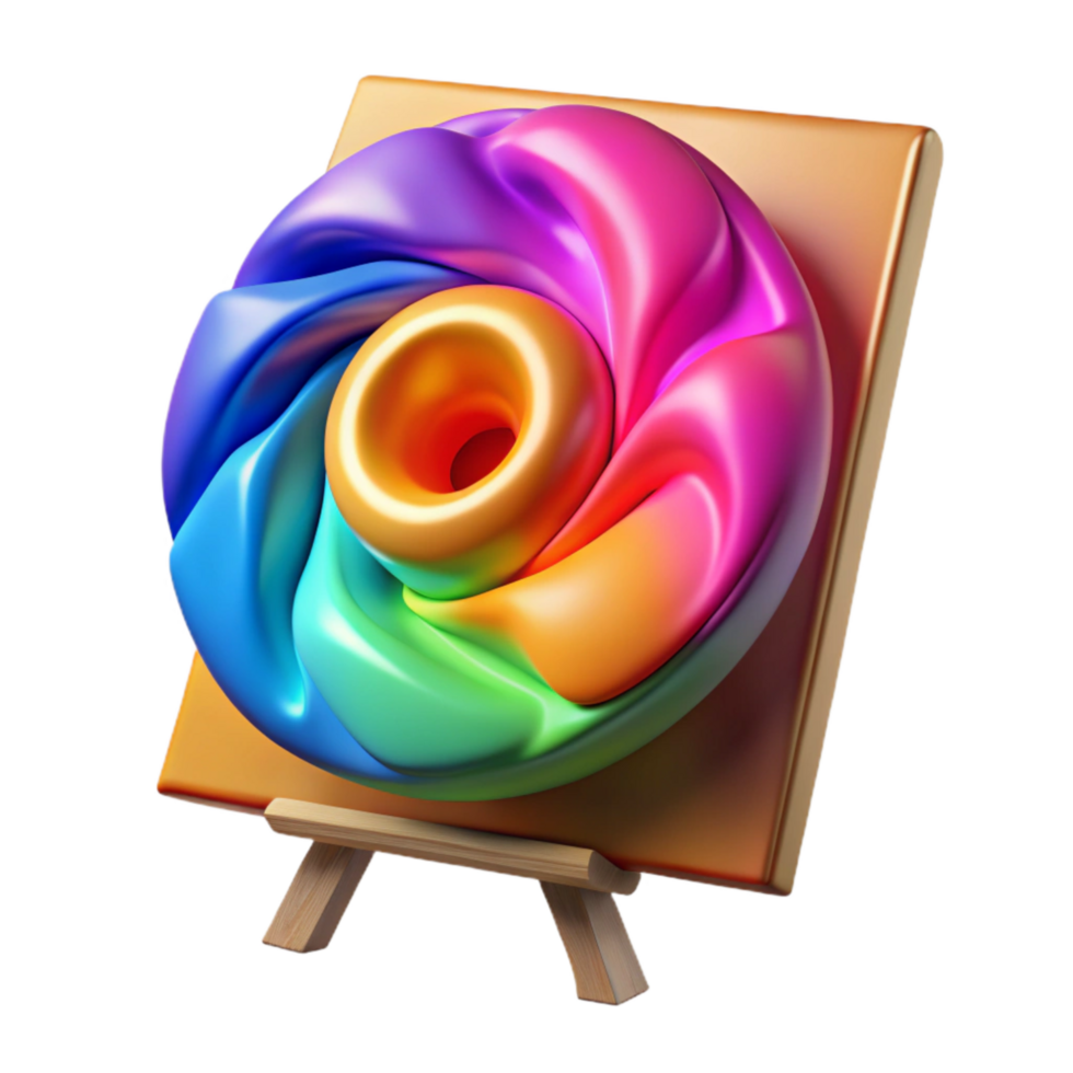 serene modern Rotating Canvas with Vibrant Colors Transparent Background genuine png