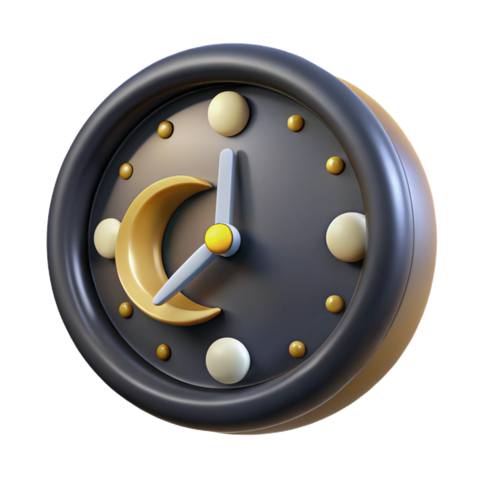 serene classic Rotating Clock Hands Showing Midnight Isolated original png
