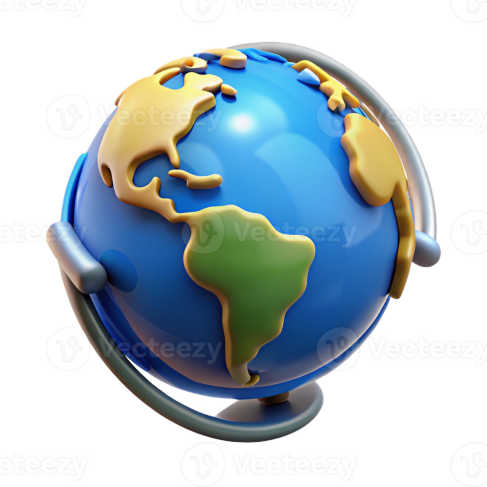 beautiful classic Rotating Earth Globe Blue Ocean Cutout Element exclusive png