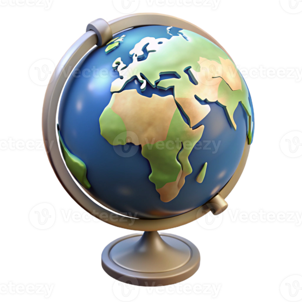 wonderful modern Rotating Earth Showing Time Zones Isolated detailed png