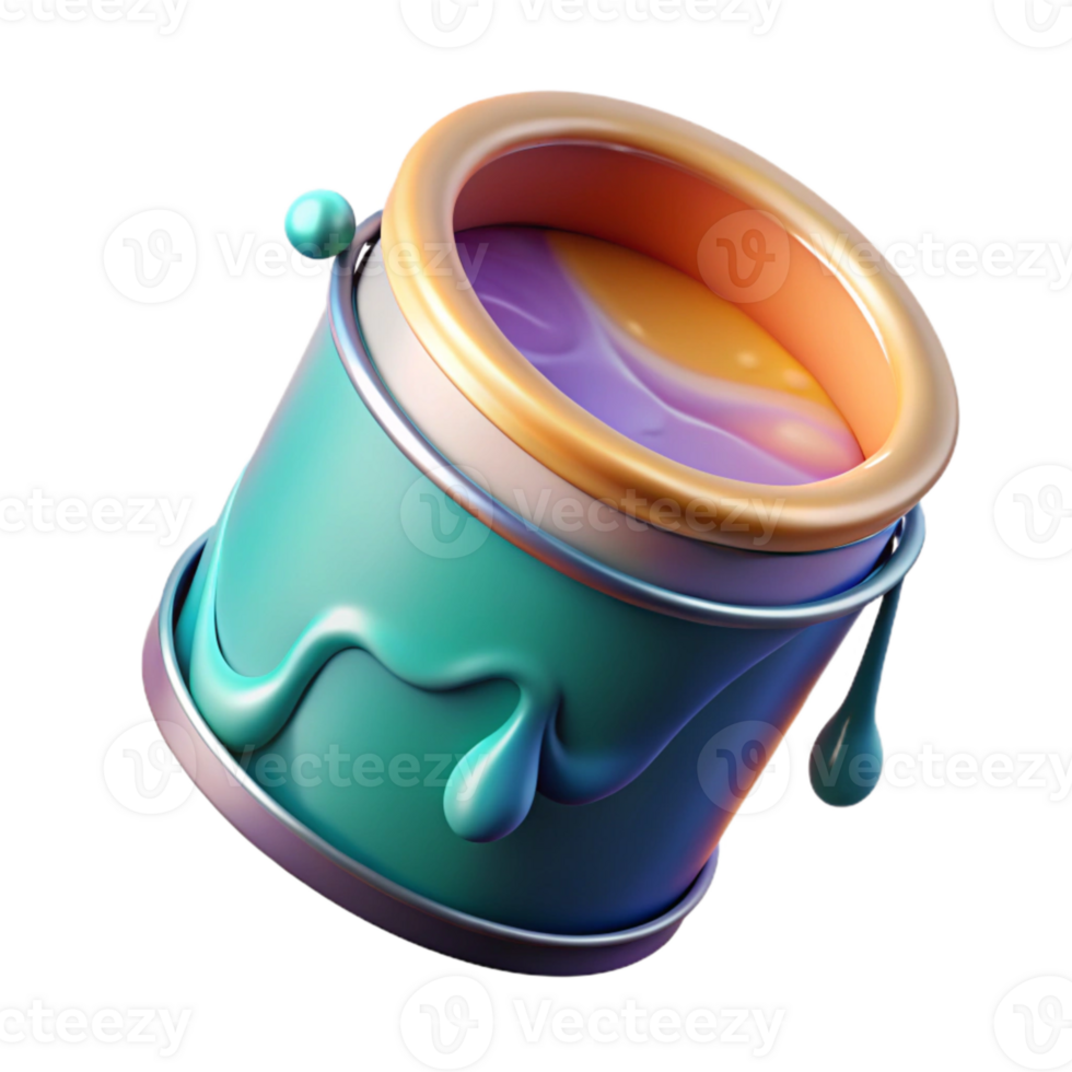 dramatic contemporary Rotating Paint Can in Zero Gravity Transparent Background high resolution png
