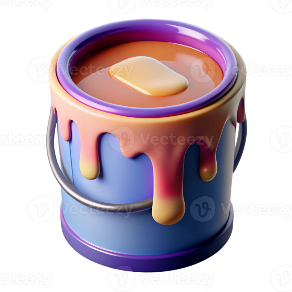 serene minimalist Rotating Paint Can with Dripping Paint Transparent Background detailed png