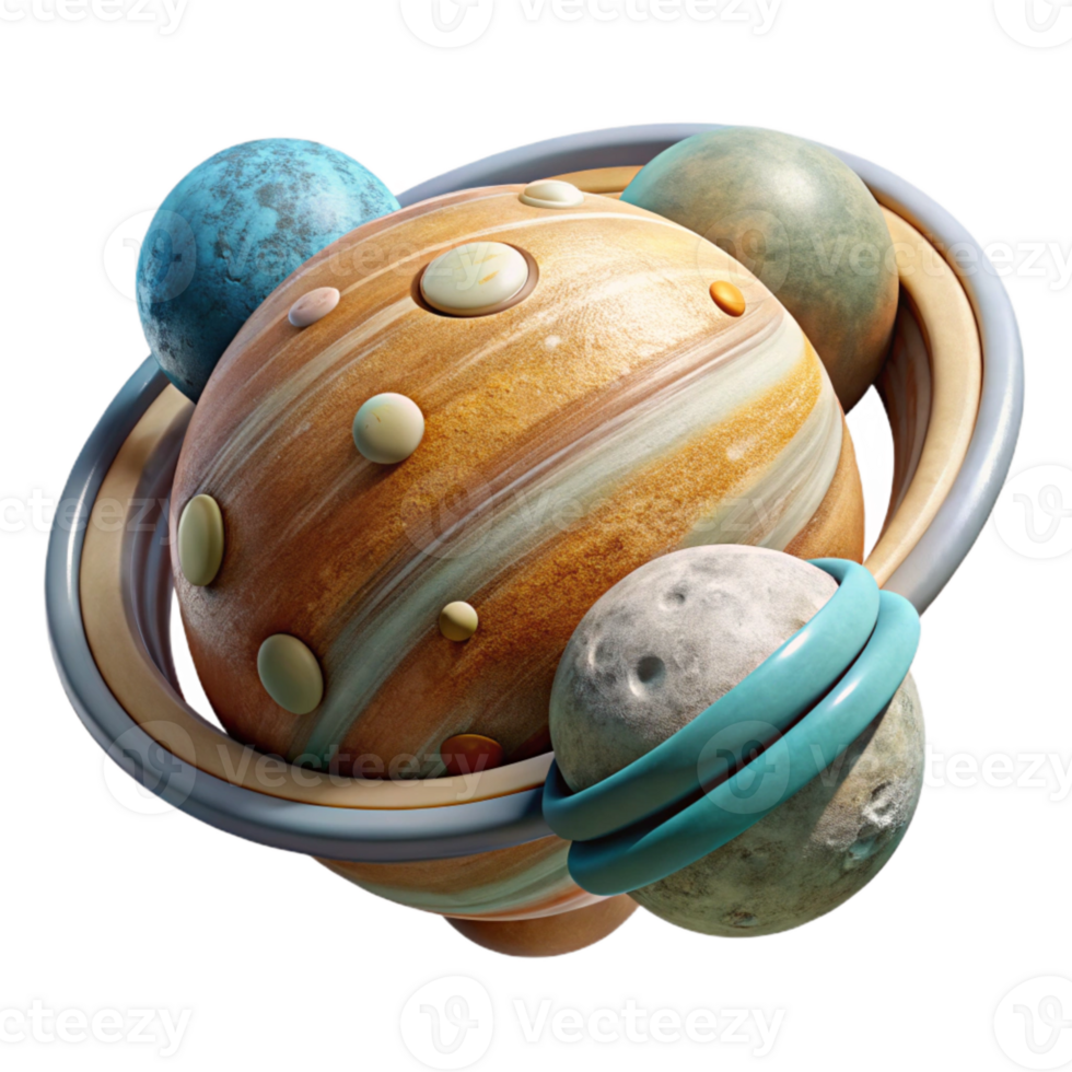 stunning minimalist Rotating Planets Representing Time Isolated genuine png