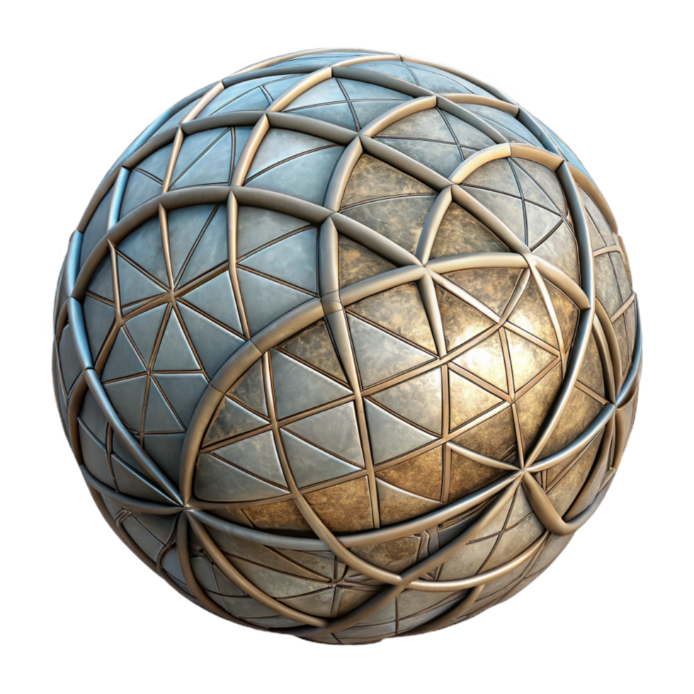 serene abstract Rotating Sphere Wireframe Model Isolated png