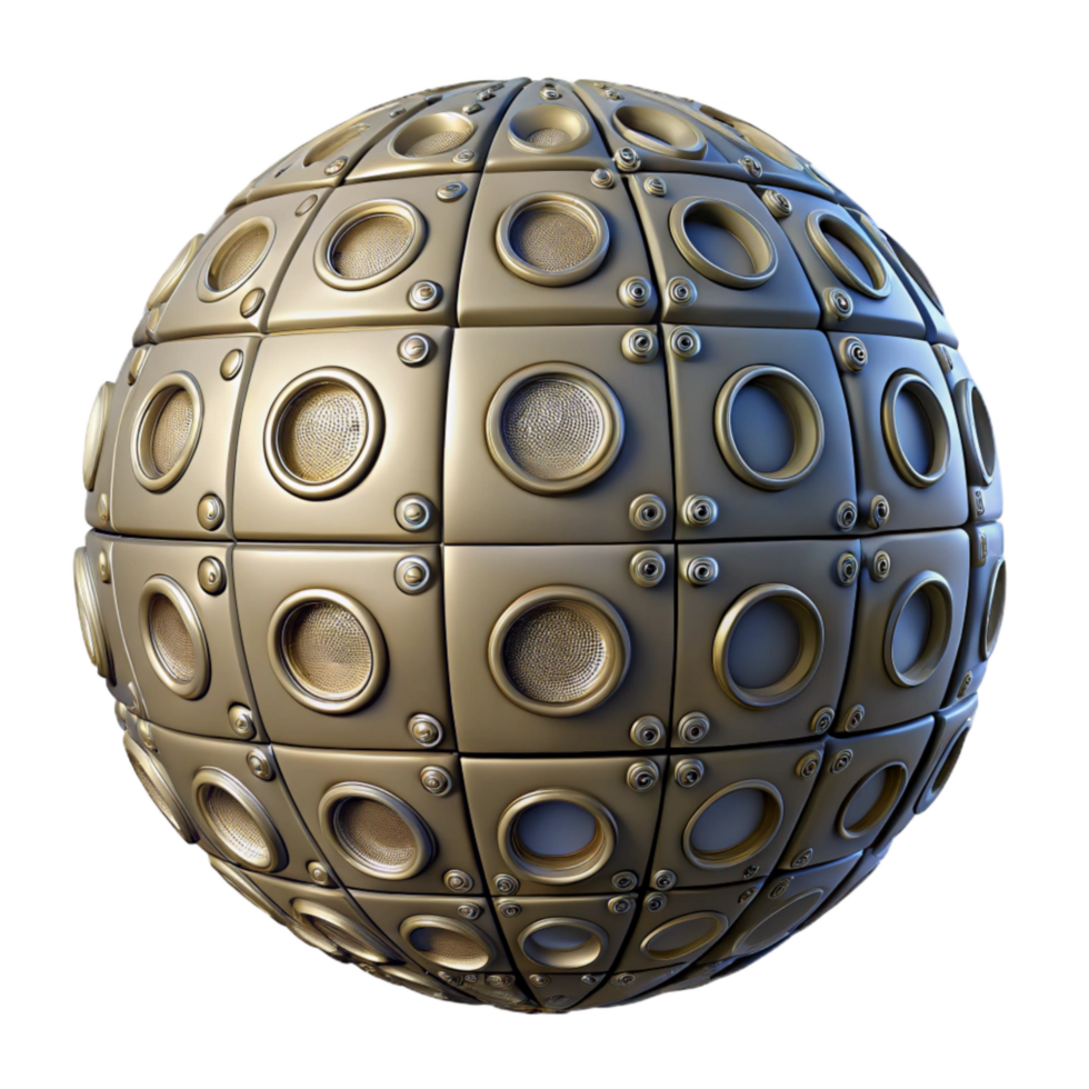 elegant artistic Rotating Sphere with Binary Code Cutout Element png