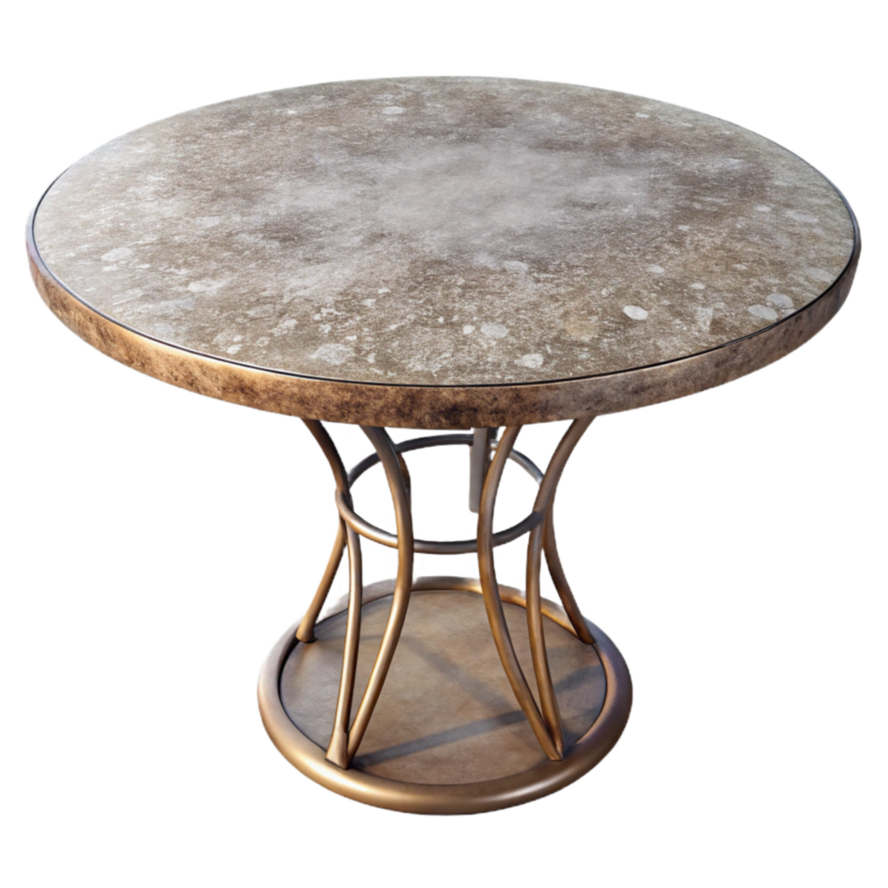 magnificent minimalist Round Dining Table Metal Base Transparent professional png
