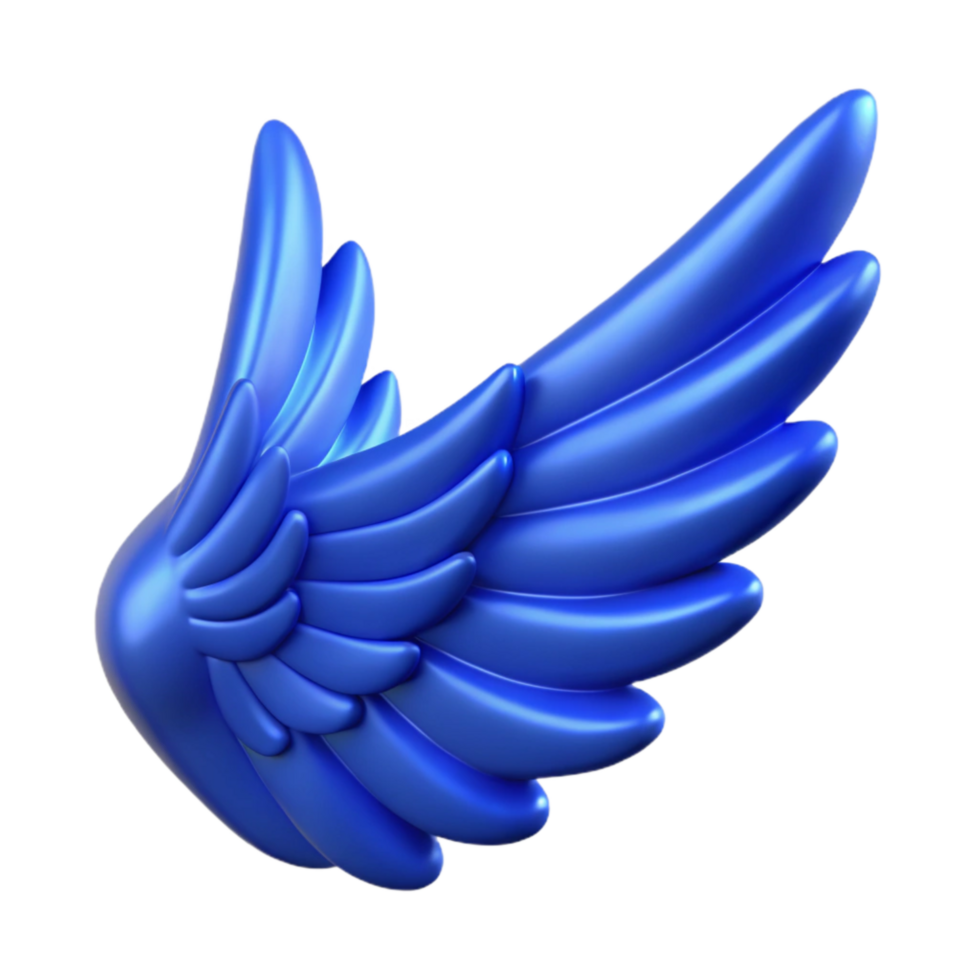 elegant artistic Royal Blue Synthetic Wing Cutout professional png