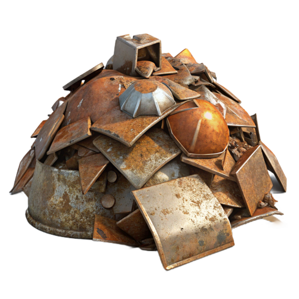 extraordinary artistic Rusted Metal Scrap Heap Isolated high resolution png