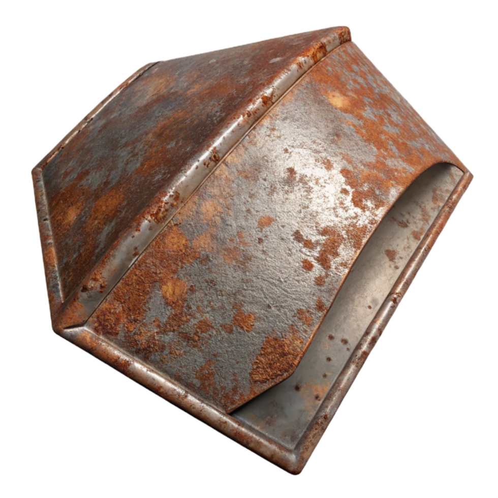dramatic contemporary Rusted Metal Sheet Isolated authentic png