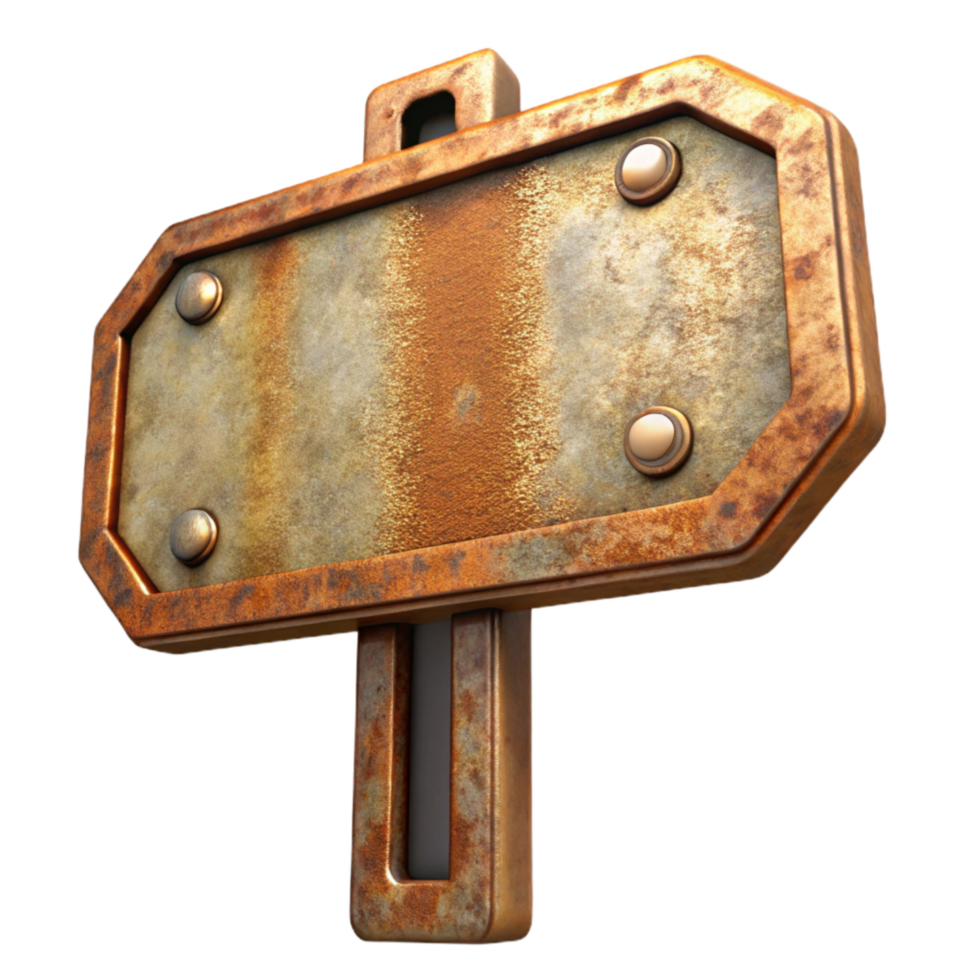 extraordinary modern Rusted Metal Sign Isolated authentic png