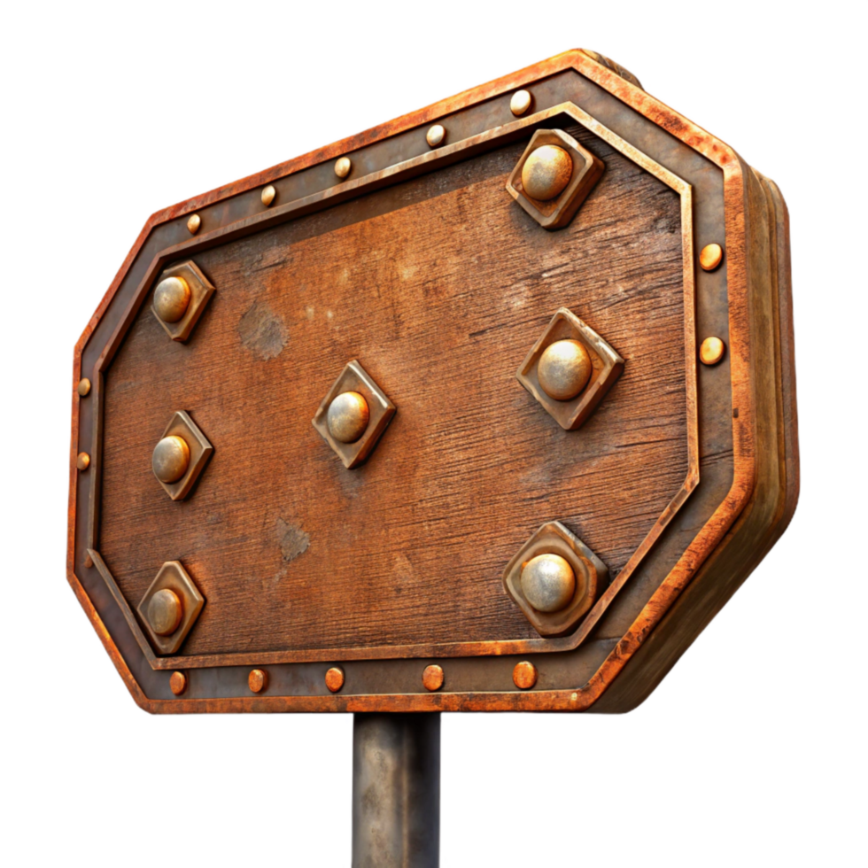 vibrant rustic Rusted Metal Sign Isolated authentic png