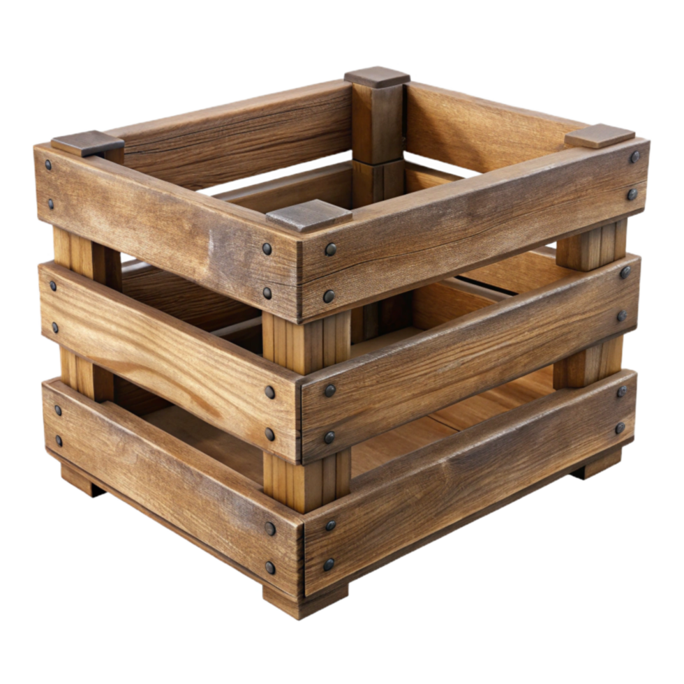 beautiful classic Rustic Wooden Crate Repurposed Shelf Cutout Element high quality png