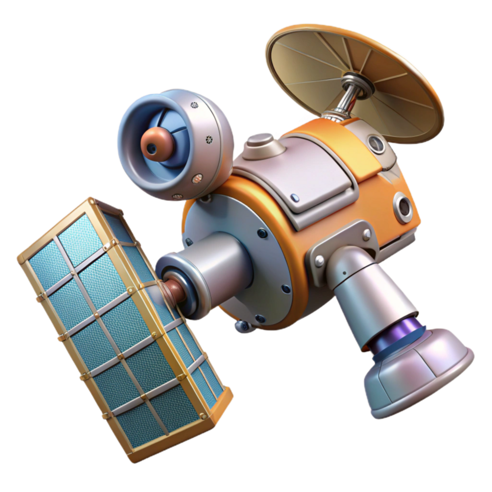 vibrant rustic Satellite Repair Robotic Arm Transparent Background professional png