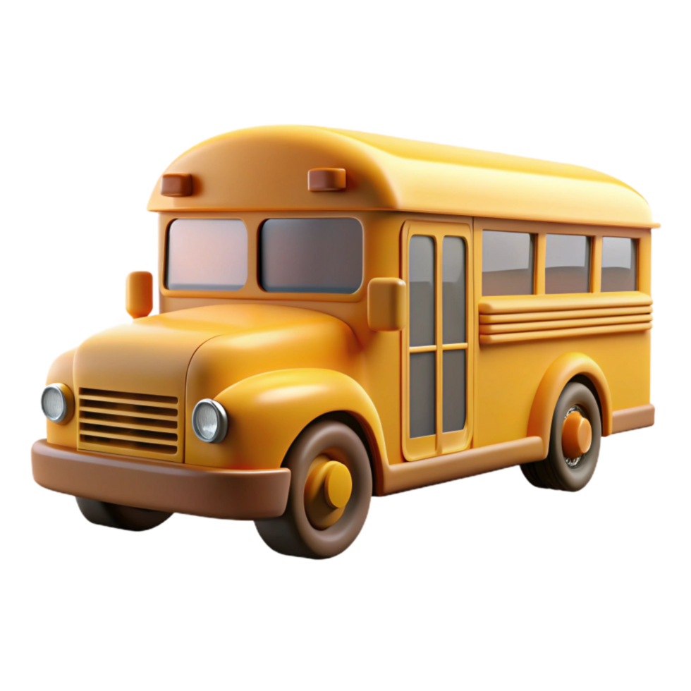 vibrant modern School Bus Yellow Color Side View Isolated png