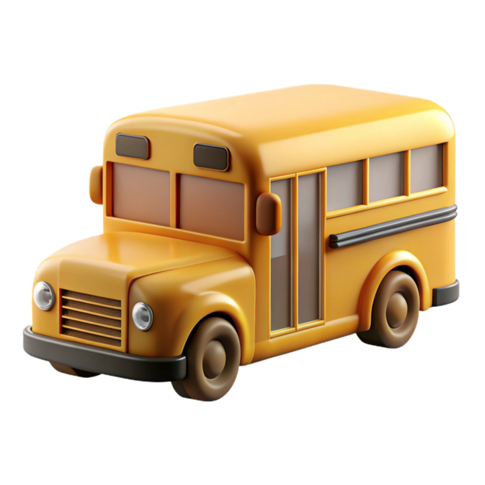 serene rustic School Bus Yellow Color Side View Isolated premium png