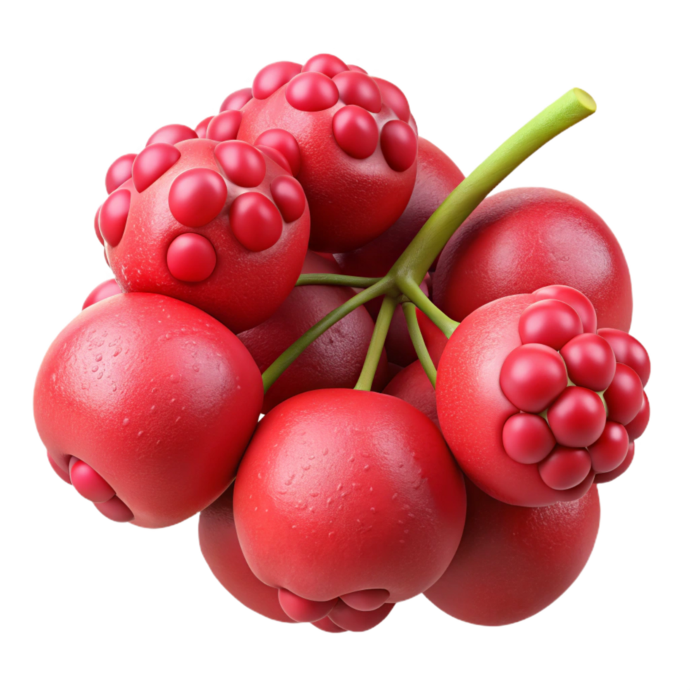 beautiful rustic Schisandra Berries Isolated with Red Hues detailed png