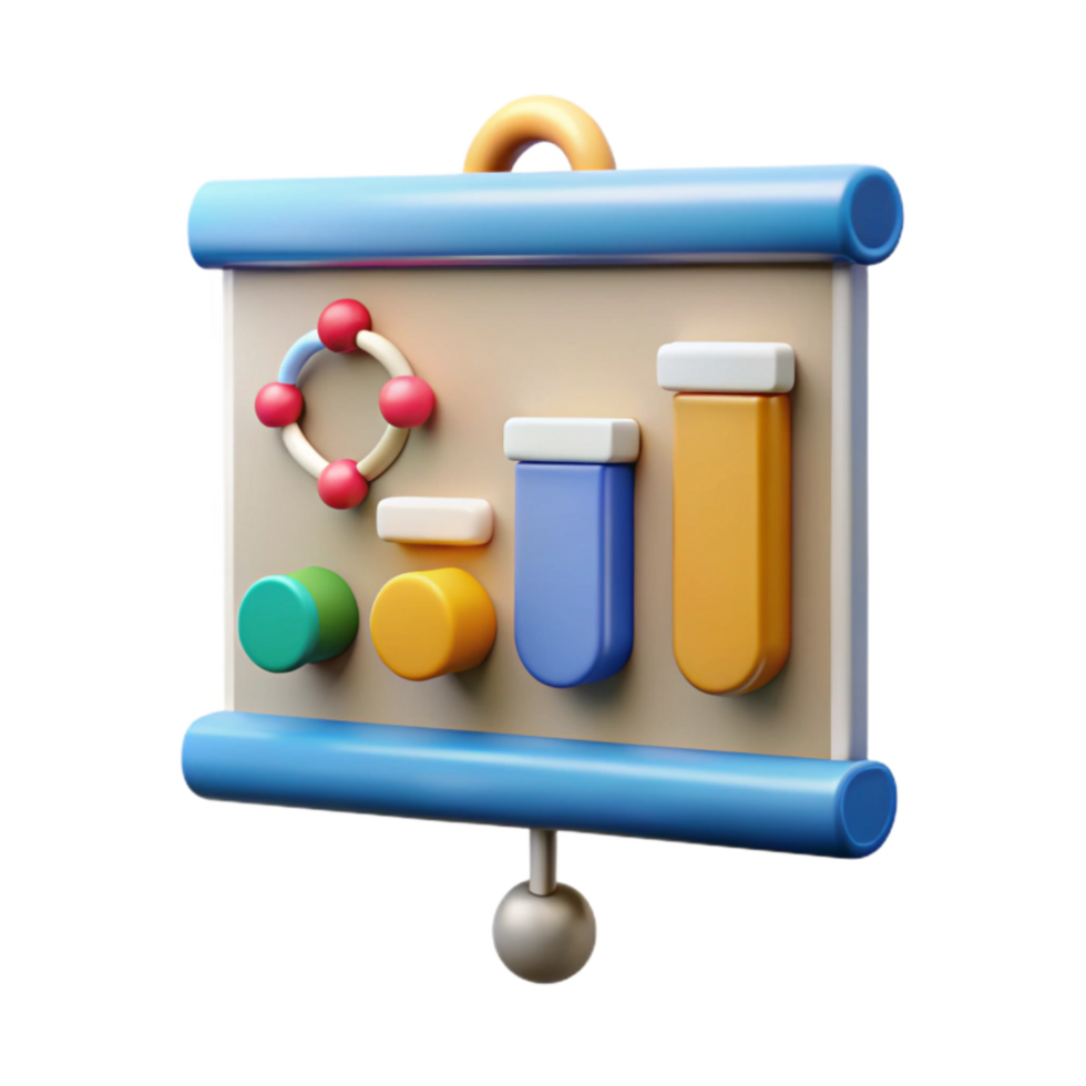 elegant classic Scientific Chart Presentation Teamwork Isolated Element high quality png