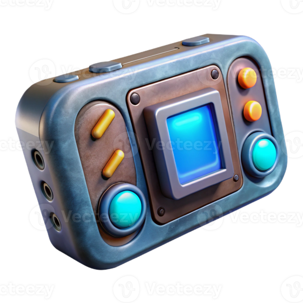 vibrant rustic Sci Fi Console with Glowing Buttons Cutout high quality png