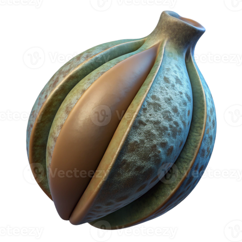 serene contemporary Seed Pod Structure Isolated with Dark Background genuine png