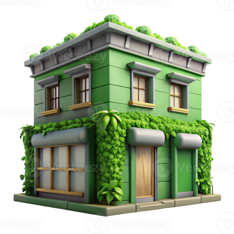 dramatic artistic Self Growing Building Green Facade Isolated authentic png