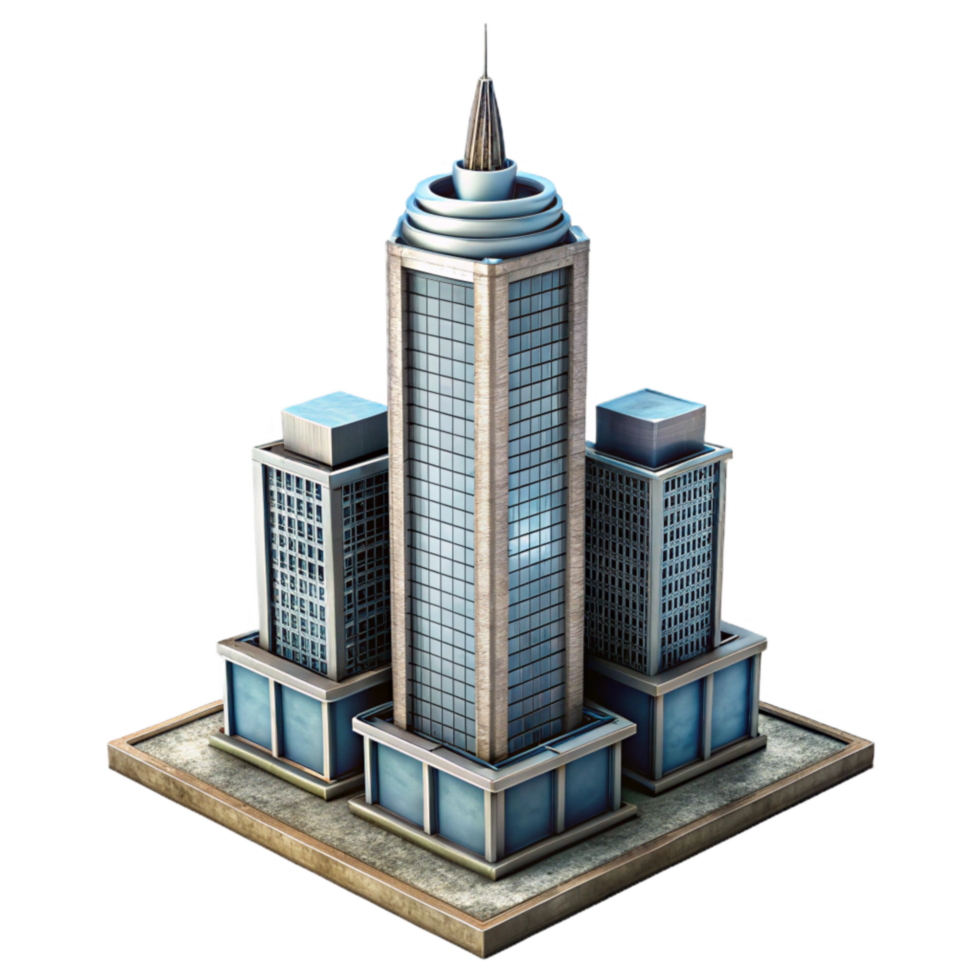 dramatic creative Self Sufficient City Skyscraper Isolated high quality png