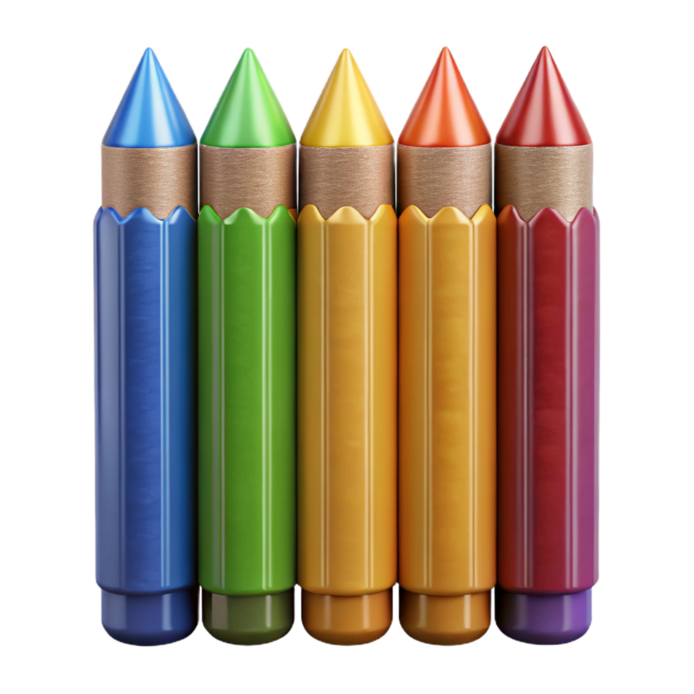 serene creative Set of Colorful Pencils Arranged Neatly Cutout png