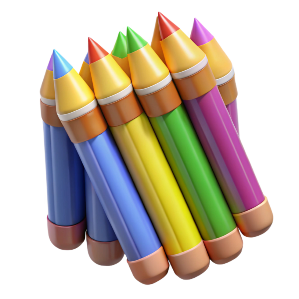 wonderful abstract Set of Colorful Pencils Arranged Neatly Cutout professional png