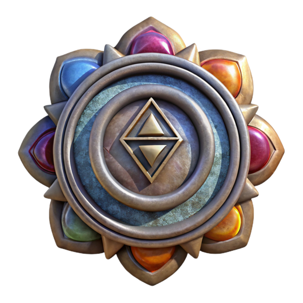 extraordinary rustic Seven Chakras Symbols Isolated professional png