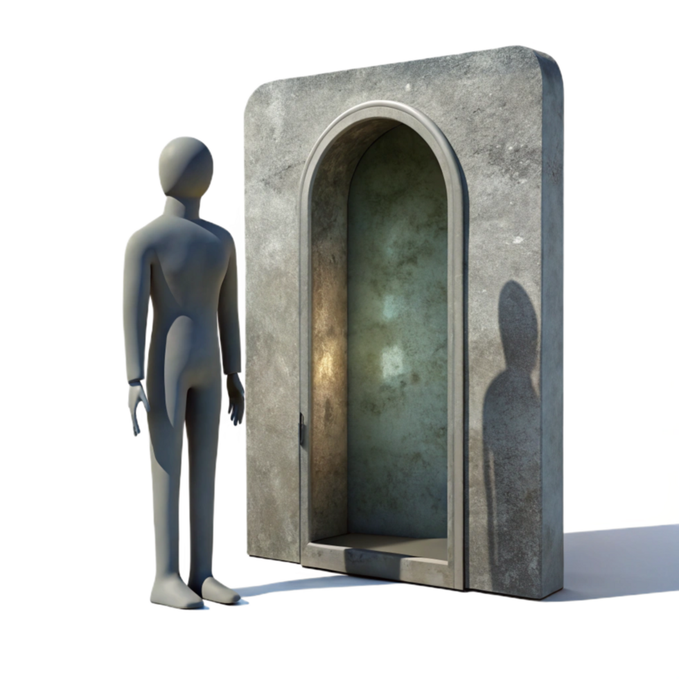 elegant creative Shadow Figure in Doorway Transparent Background genuine png