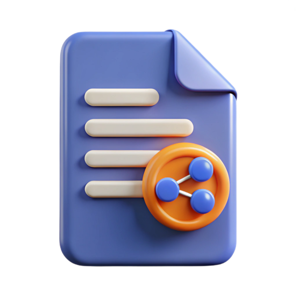 impressive modern Shared Document Icon Paper with Text Isolated Element professional png