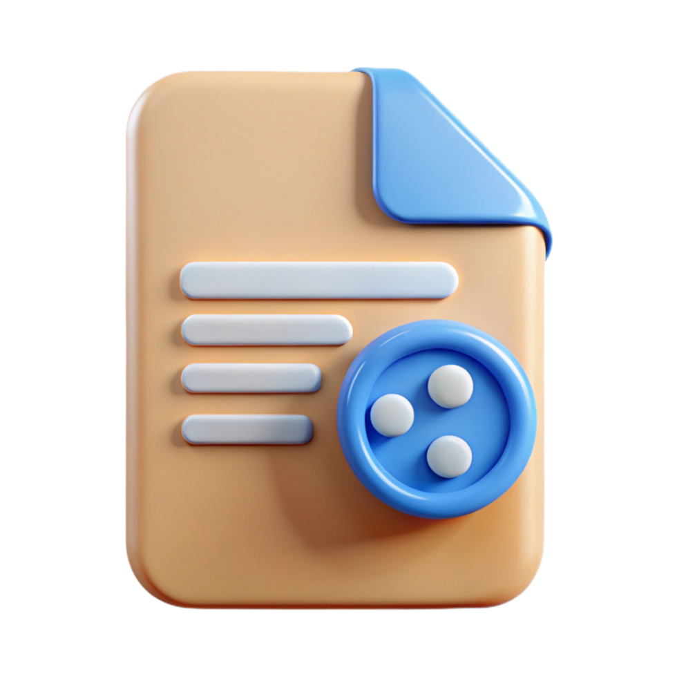 elegant classic Shared Document Icon Paper with Text Isolated Element exclusive png
