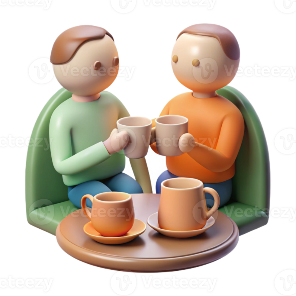 beautiful classic Sharing Life Lessons Over Tea Cutout premium png