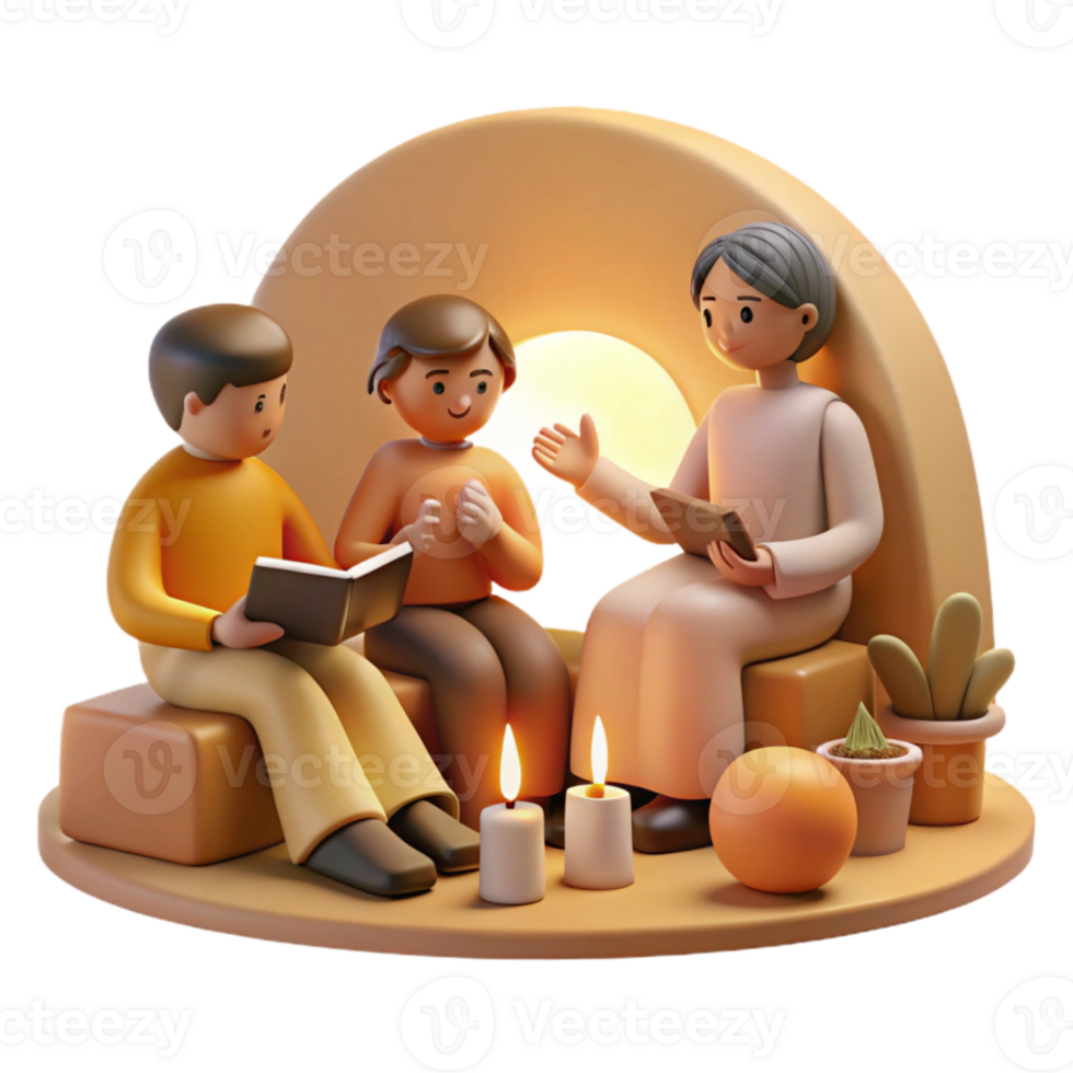 impressive artistic Sharing Stories Under Warm Sunlight Cutout high resolution png
