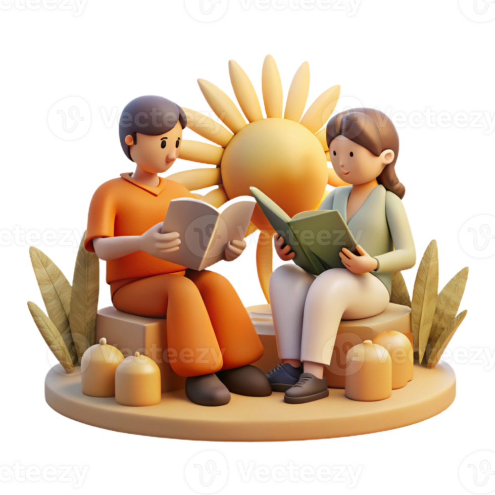 extraordinary creative Sharing Stories Under Warm Sunlight Cutout professional png
