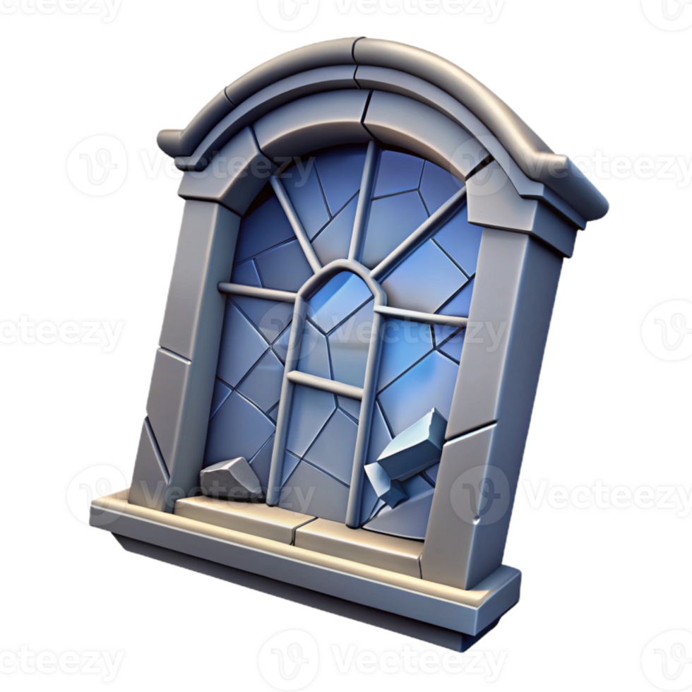 vibrant minimalist Shattered Building Window Cutout original png