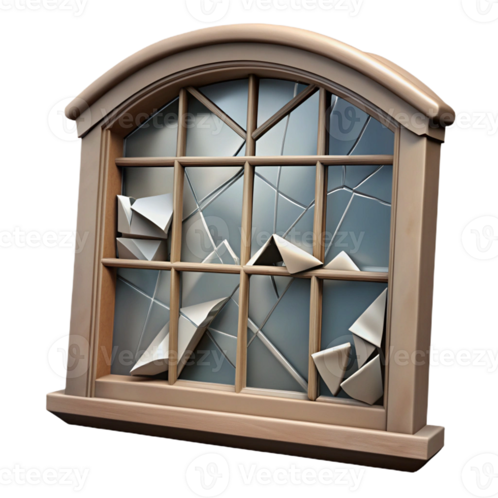 magnificent rustic Shattered Building Window Cutout detailed png
