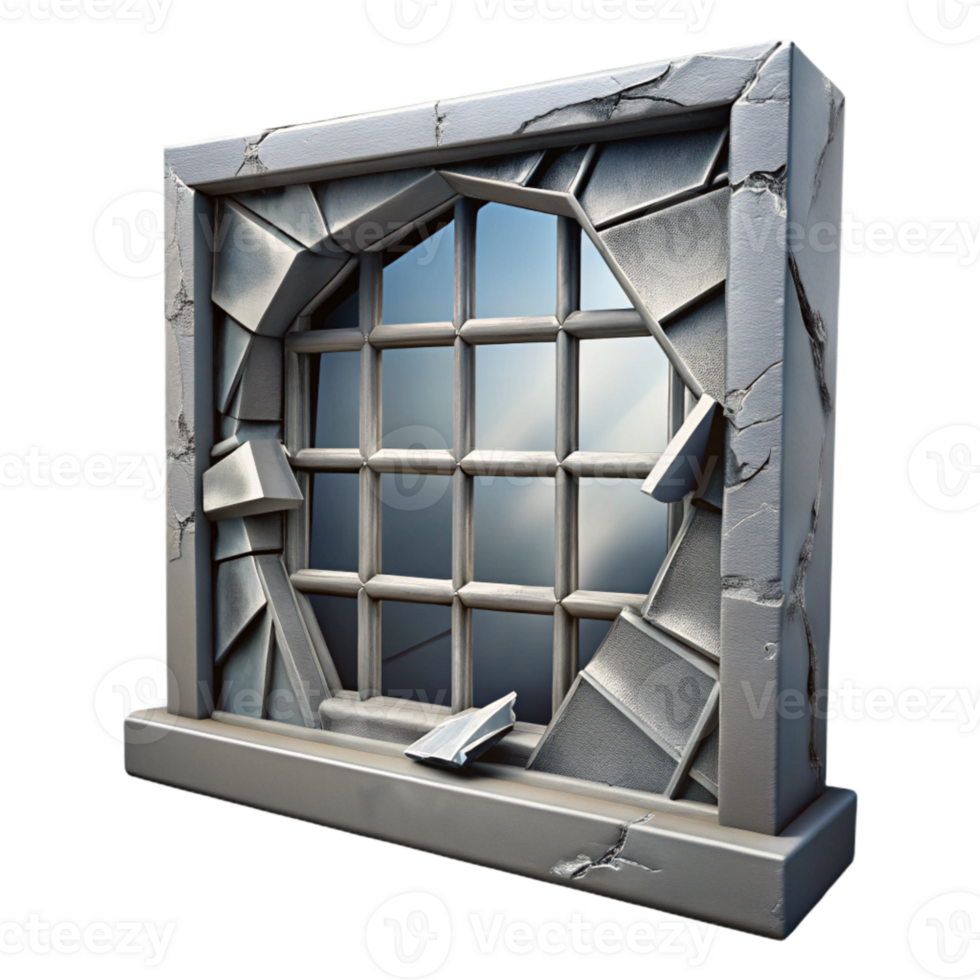 wonderful minimalist Shattered Building Window Cutout high resolution png