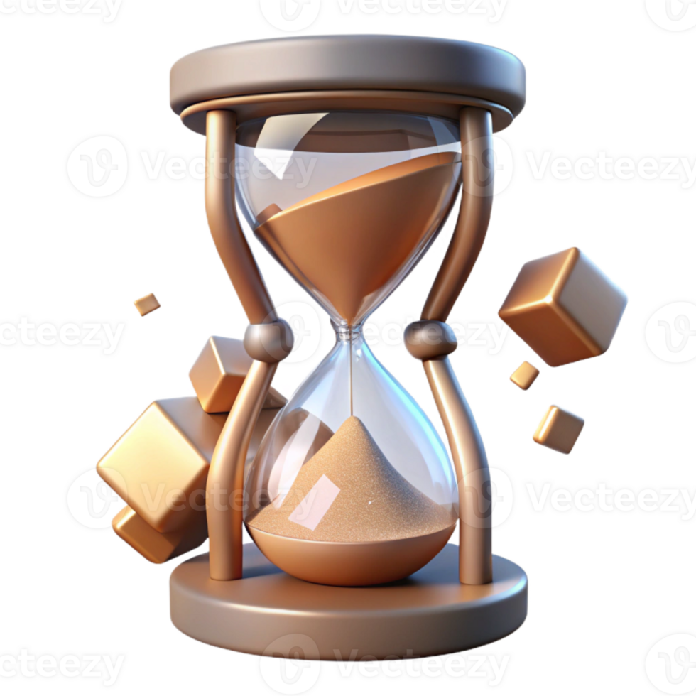 dramatic modern Shattered Hourglass with Floating Sand Transparent Background genuine png