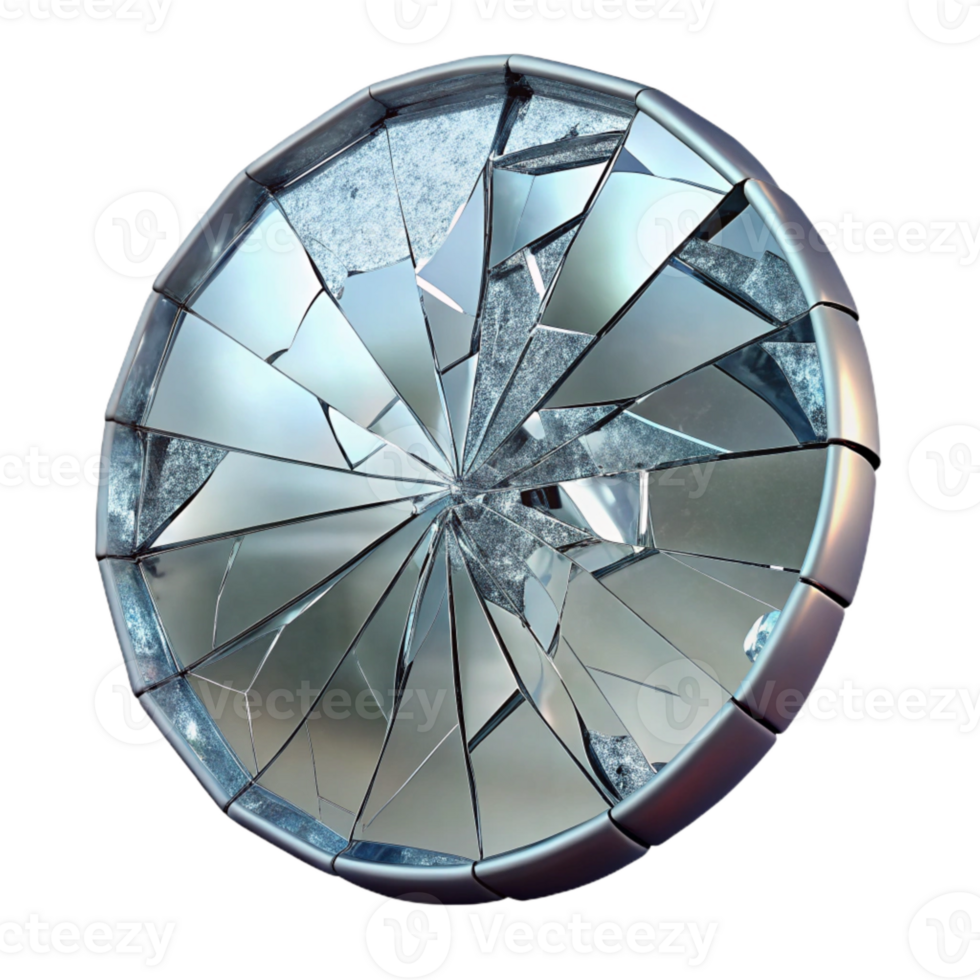 elegant contemporary Shattered Mirror Reflecting Different s Transparent Background detailed png
