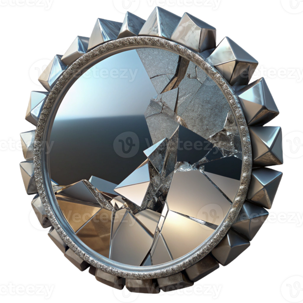 vibrant minimalist Shattered Mirror Reflecting Different s Transparent Background high quality png