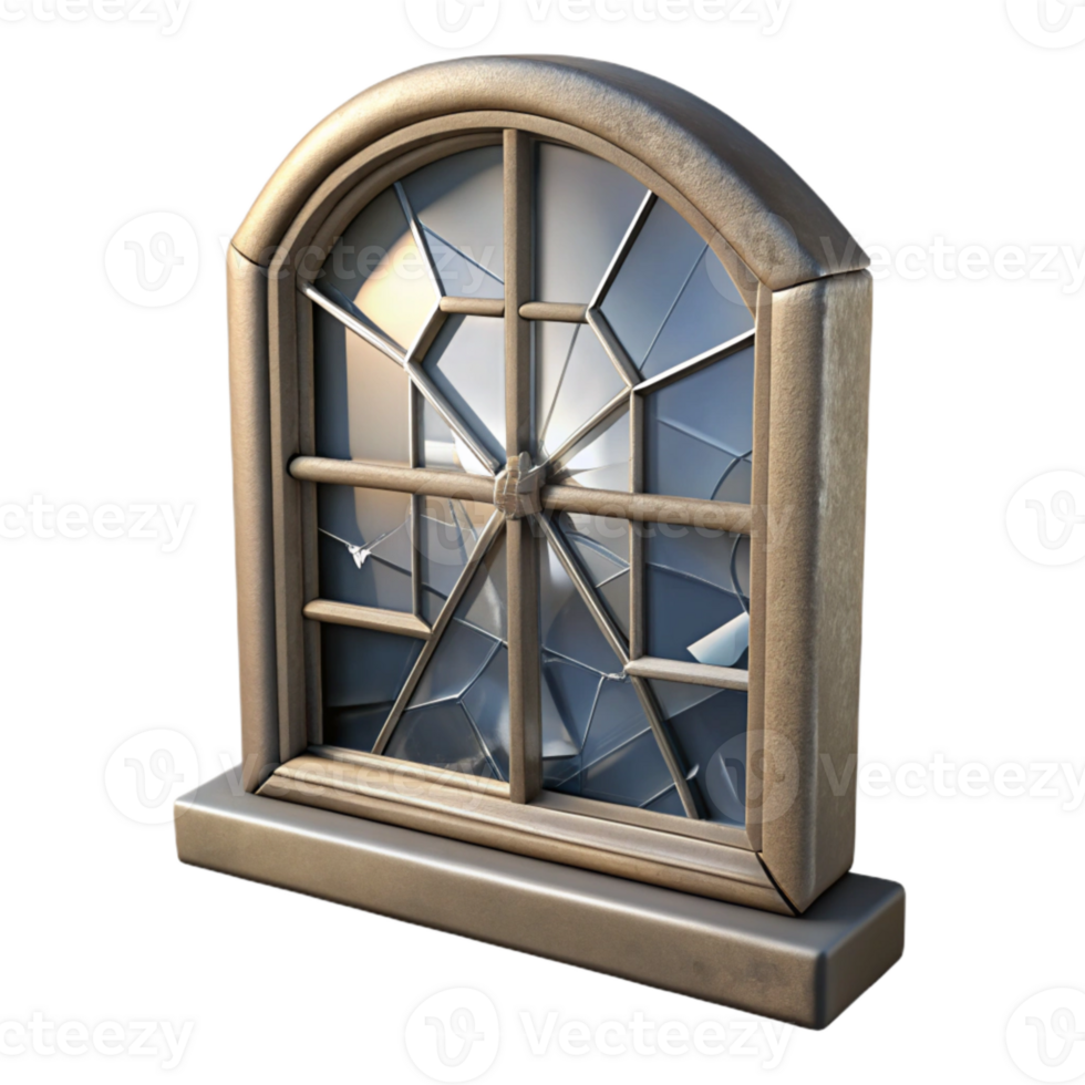 vibrant artistic Shattered Window Frame Cutout detailed png