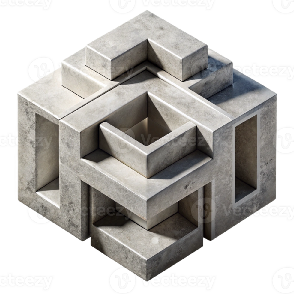 magnificent rustic Shifting Perspectives Cubist Design Cutout authentic png