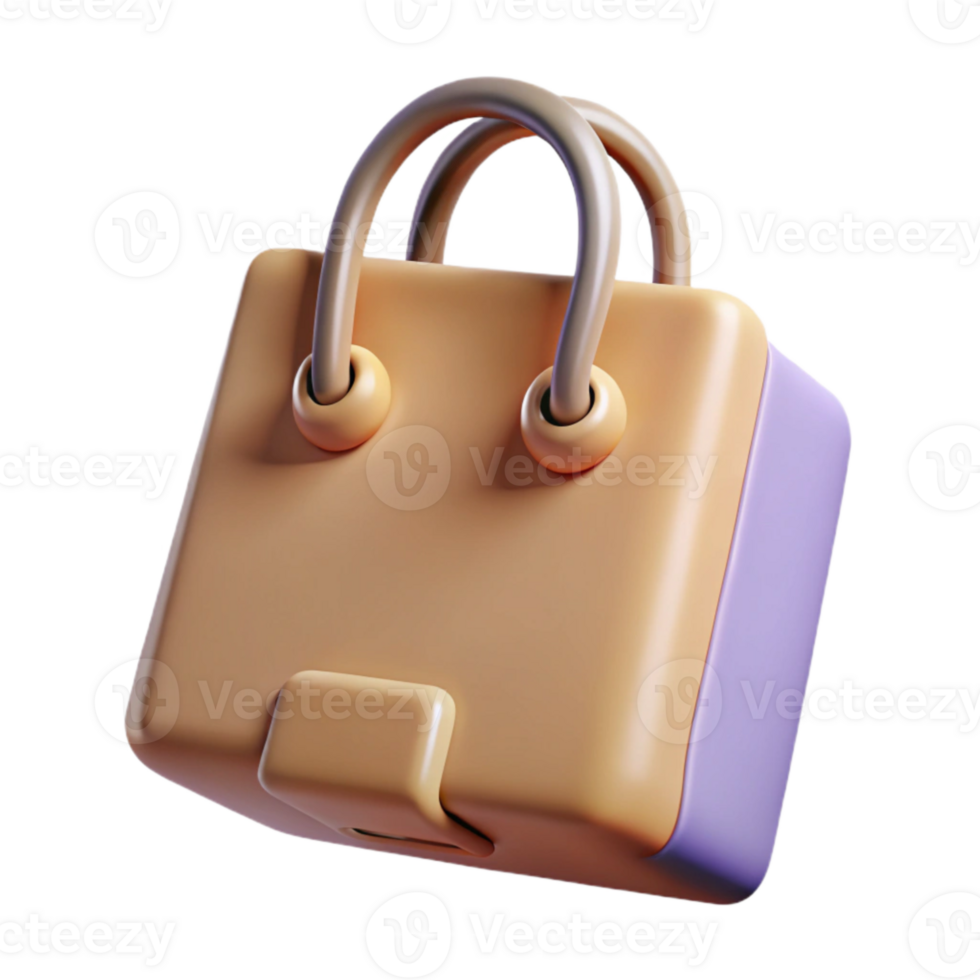 serene abstract Shopping Bag Icon Transparent Background with Handles detailed png