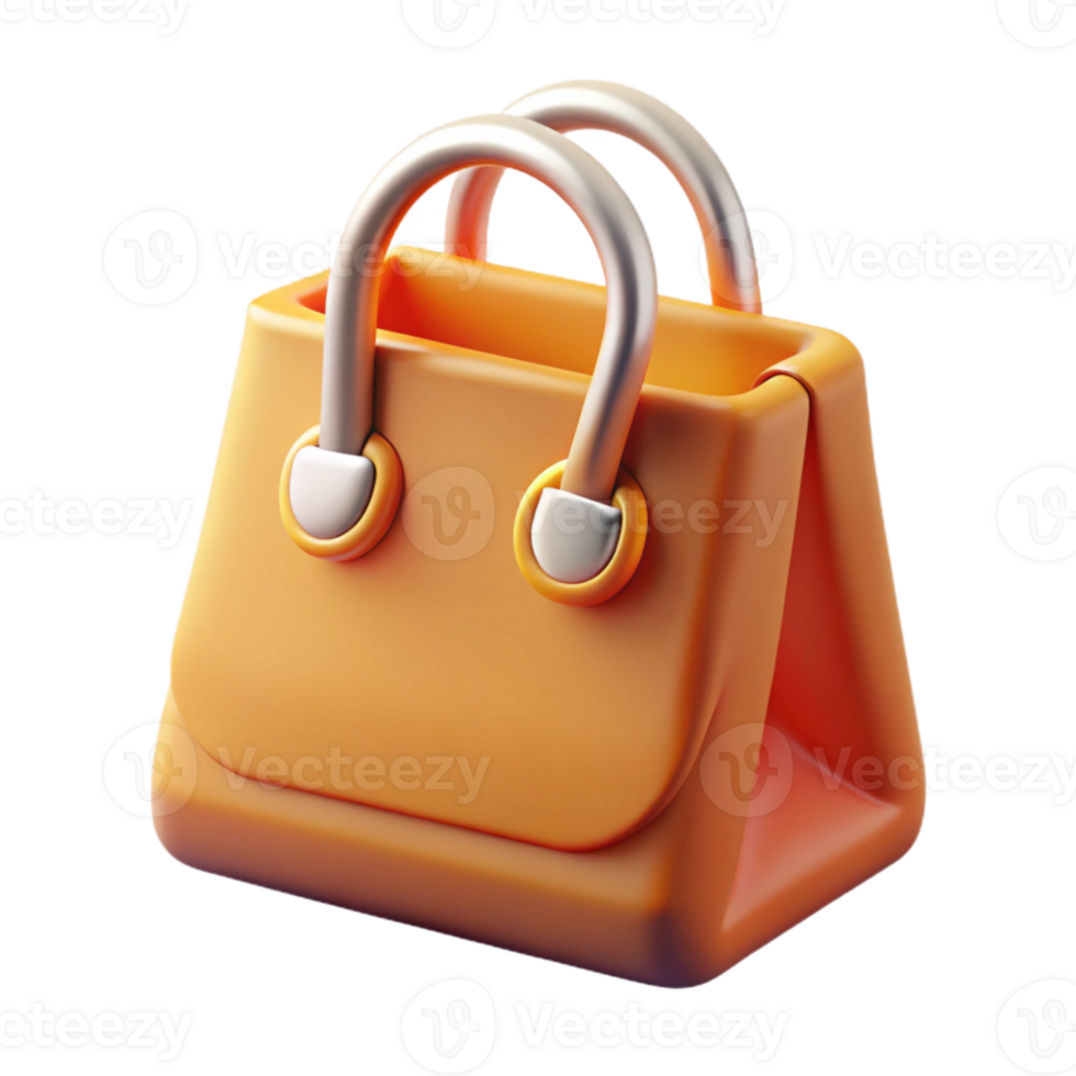 elegant creative Shopping Bag Icon Transparent Background with Handles premium png