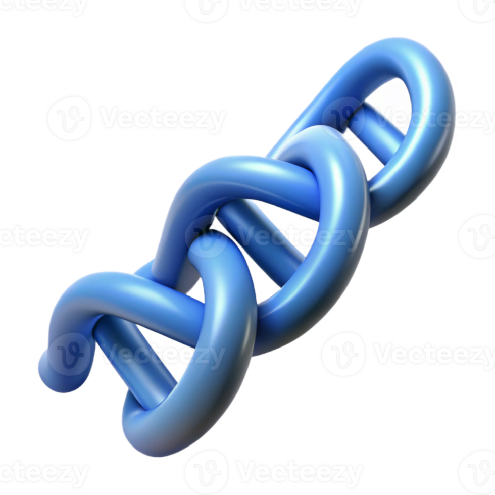 vibrant classic Side View Dna Chain Cutout with Blue Tone detailed png