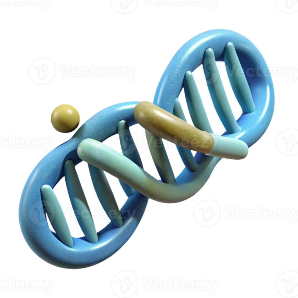 vibrant rustic Side View Dna Molecule Isolated on White professional png
