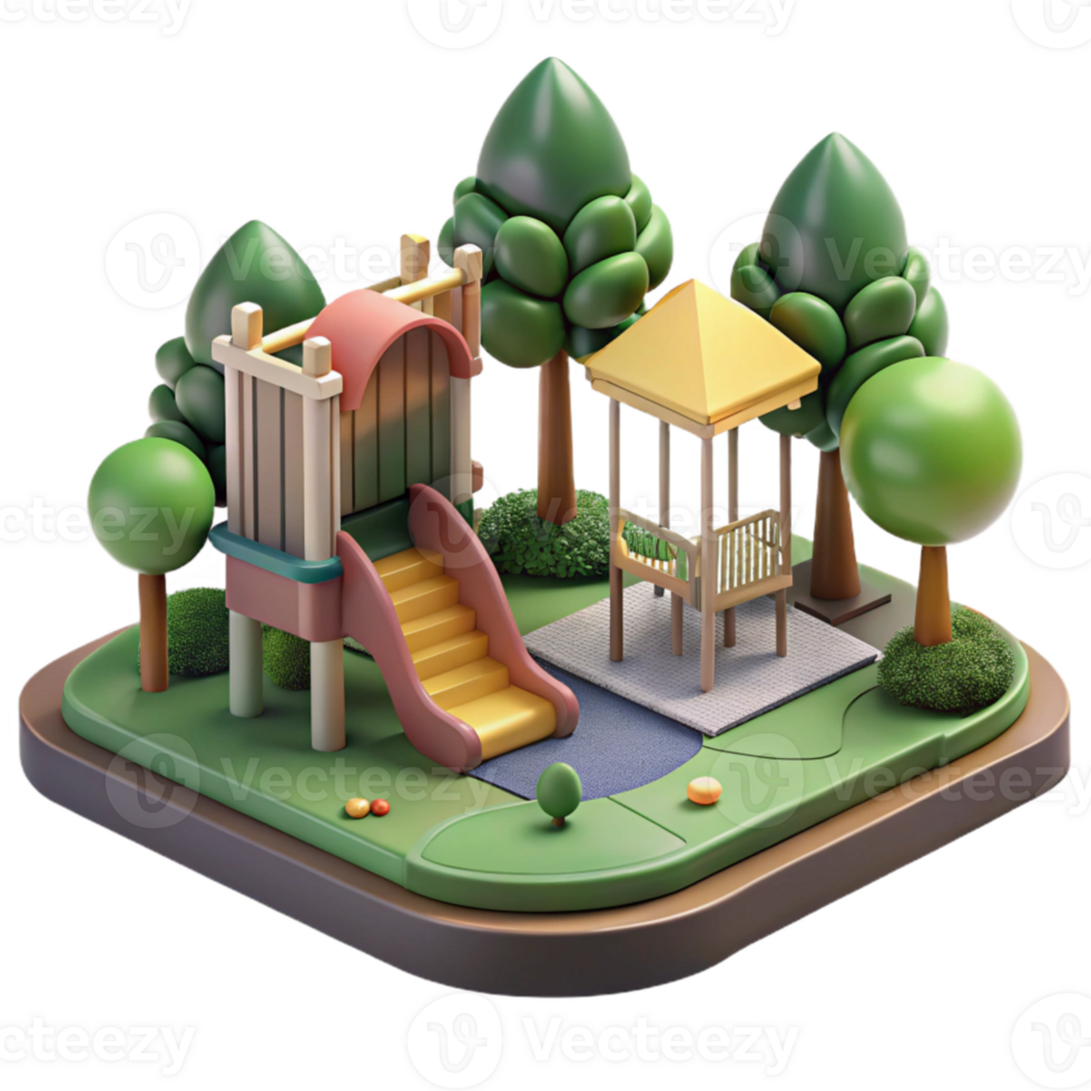 impressive rustic Side View of City Park Bench with Flowers Isolated png